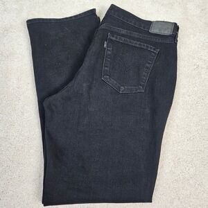 Women's Levi's 505‎ Straight Leg Black Wash Standard Fit Denim Jeans 33x32